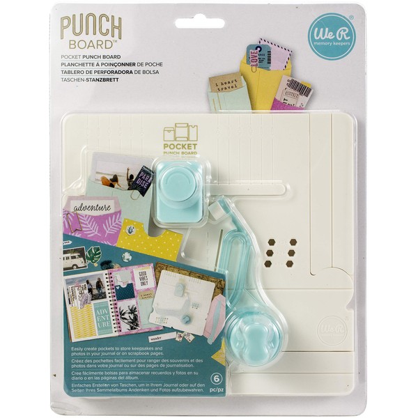 We R Memory Keepers 0633356604846 Tool Journaling-Pocket Punch Board (6 Piece), Multicolor