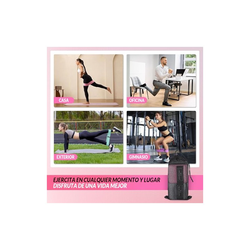 EDECOR 4 Pack Bandas de Resistencia, Bandas Elásticas Fitness, Ligas