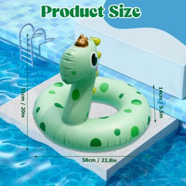 UDIANIS 22 Inch Dinosaur Pool Float for Kids Ages 4-8 - Inflatable Swim Ring with Handle, Fun Water Toys for Swimming Pool, Beach & Summer Play