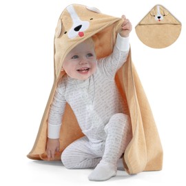 Delta Children Baby/Infant Hooded Bath Towel - Super Soft and Absorbent- Newborn Essential - Ideal Baby Registry/Shower Gift for Boys and Girls, Tan Dog