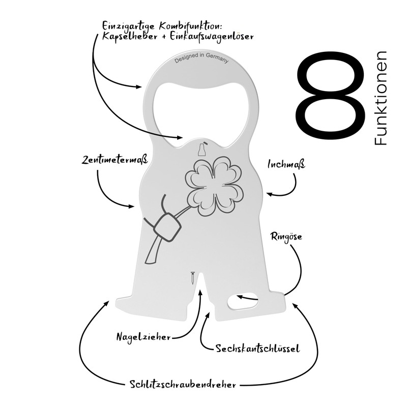 RICHARTZ Karl Luck Shopping Trolley Remover Multitool Key Ring 9