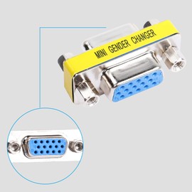 YAODHAOD VGA SVGA Coupler DB15 VGA Female Adapter D Sub Adapter 15-Pin SVGA Gender Changer (DB15 F/F)