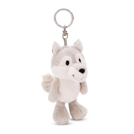 NICI Wolf Winny Keyring 10 cm Grey Plush Companion Cuddly Toy Pendant with Key Ring for Lanyard, Key Ring and Key Holder