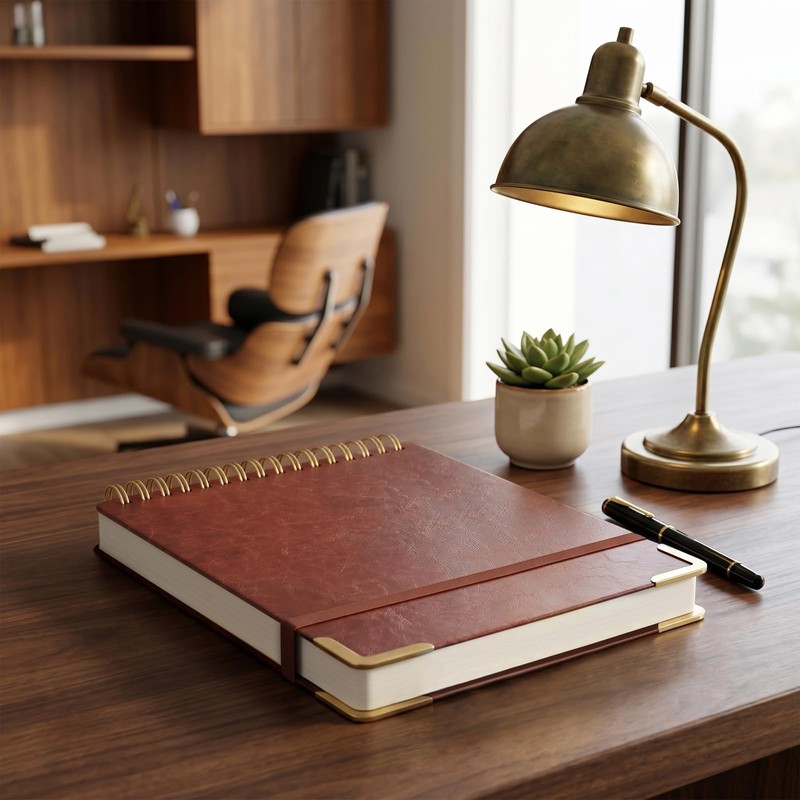EVNEED 2 Pack Top Spiral Notebook, A4 Hardcover Top Bound