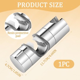 Shower Head Holder, Hand Shower Holder, Adjustable Shower Holder, Shower Holder, No Drilling, Universal Shower Head Holder for Shower Rail with 360° Rotation Function, Chrome-Plated