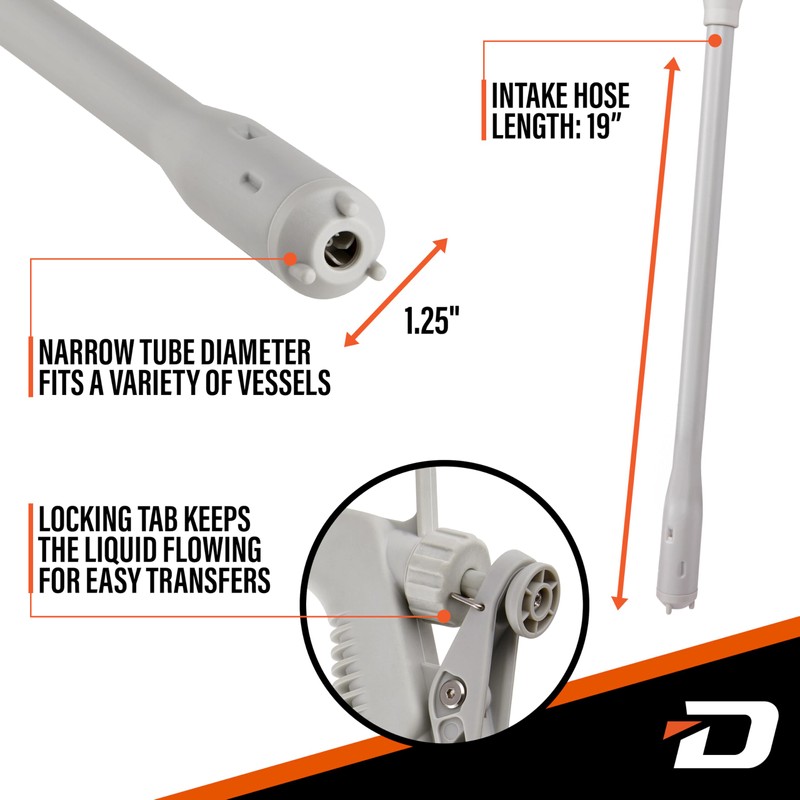 DeWay Battery-Powered Stick Fuel Transfer Pump with Hand Trigger Nozzle,