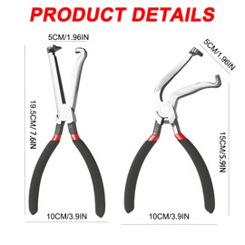 2Pcs Electrical Disconnect Pliers - Straight Handle/Curved Handle Electrical Connectors Pliers,Carbon Steel with Anti Slip Handle Spark Plug Removal Tool for Car Repair Accessories