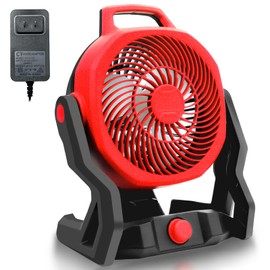 Srhvfuyr Battery Powered Fan for Milwaukee M18 18V Battery Variable Speed Battery Operated Fan Furnish AC Adapter, Highest 650 CFM Cordless Fan，Low Noise for Jobsite Camping Fan (No Battery)