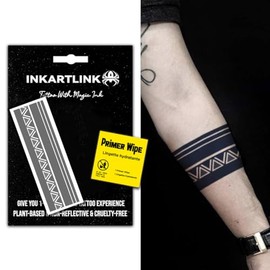 INKARTLINK Tattoo Tech, 2 Hojas Tatuaje Semi Permanente Grande, Tatuajes Temporales De Diseño De Arte Para Adultos, Dura 1-2 Semanas, Impermeable, Asp
