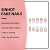 SINHOT Almond Press on Nails Medium - 3D Bowknot Fake