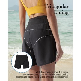 BebreezChic Swimming Shorts for Women Summer Board Shorts Swim Shorts, Uniform black