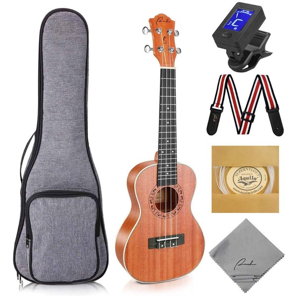 Ranch Concert Ukulele - Ukelele 23" Beginner Professional Kit with