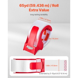 Happybuy Clear Packing Tape, 3 inches Core, 12 Rolls 1.88 Inches x 65 Yards Packing Tape with Dispenser, 2.7 Mil Heavy Duty Packaging Tape Designed for Moving