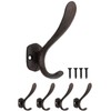 Fuxxer® 4 x Rustic Iron Hooks Wall Hooks Cast Iron