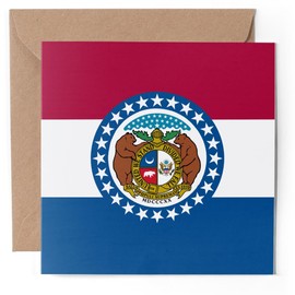 1 x Greeting Card - Missouri Flag Vector Emblem - Blank Birthday Celebration Anniversary #60778