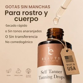 Beauty by Earth Self Tanning Drops - Face Self Tanner Drops Medium Color - Bronzer Drops - Self Tanner for Face - Self Tanner Face Tanner - Face Tanni