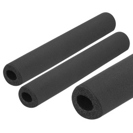sourcing map 2pcs 10" Pipe Insulation Tube Outside Pipe Lagging 19mm(3/4 inch) ID 45mm(1 3/4 inch) OD Foam Tubing for Handle Grip Support, Black