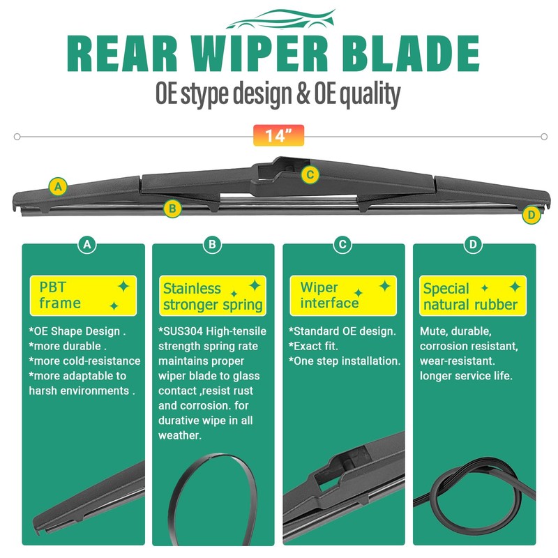 26" 20" 14" Windshield Wiper Blades Replacement for Chrysler Pacifica