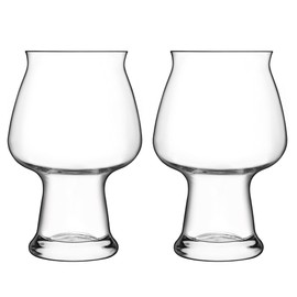 Luigi Bormioli Birrateque 17 oz Cider Beer Glasses (Set of 2) - Craft Beer Glasses for Cider, Hard Cider, Fruit Cider, Laser-Cut Rims, Foam Control - Made in Italy, Dishwasher Safe