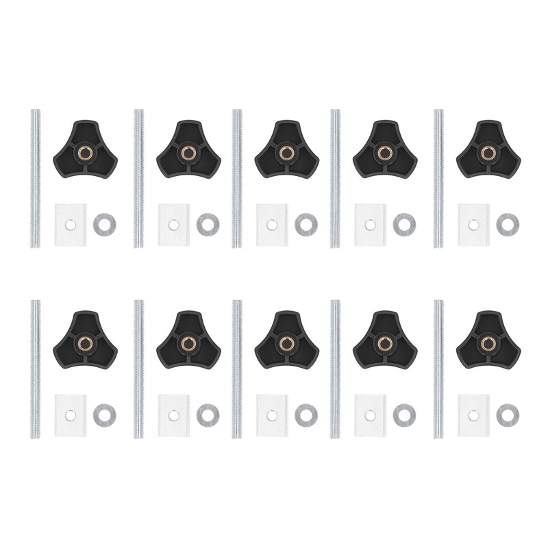 10 Set T Track Kit Woodworking Slider Bolt Knob Accessories