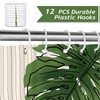 Bonhause Boho Shower Curtain, Abstract Modern Arch Sun Green Palm