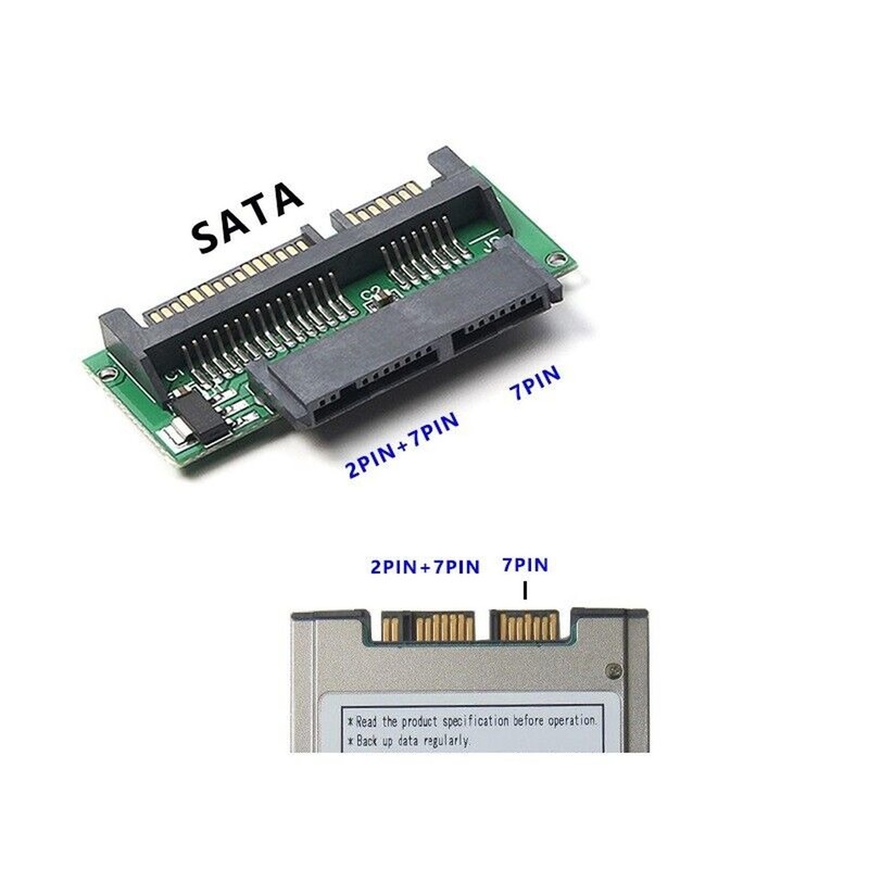 AYMBH 1.8" Micro SATA 16-Pin (7+7+2) Female to 2.5" SATA