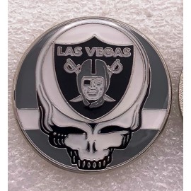 Raiders - Lapel pin - Grateful dead stealie -  Raiders - football