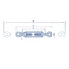 x2 M8 Eye to Eye Straining Screw Turnbuckle