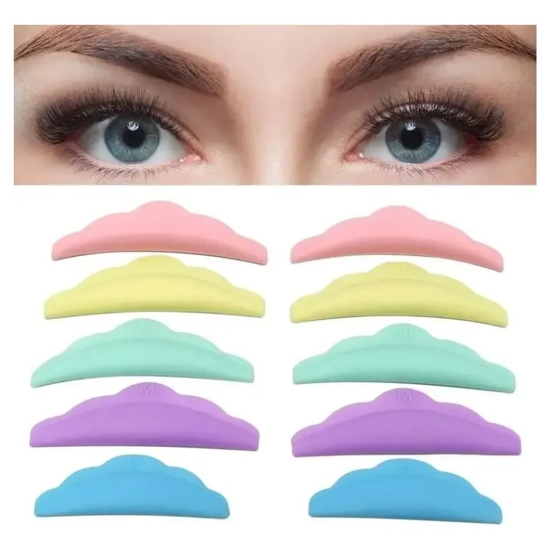 20 Almohadillas Silicona Enchinar Pestañas Lifting Makeup Color Multicolor