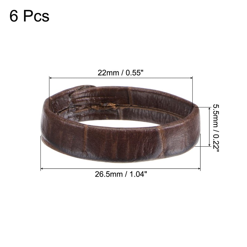 sourcing map 6 Pcs PU Leather Loops Replacement Retaining Ring