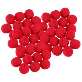 Deevoka 50Pcs Red Clown Noses Photo Props Funny Cute 50mm Supplies Cosplay Costume Accessory for Stage Performance Party Fancy Dress