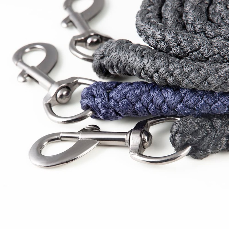 PFIFF 102963 Lead Rope with Carabiner Hook, Plain Knit, Grey,