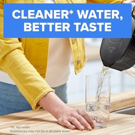 Brita - Jarra de filtro de agua para llave y agua potable con 1 filtro estándar, dura 2 meses, capacidad de 6 tazas, sin BPA, rojo