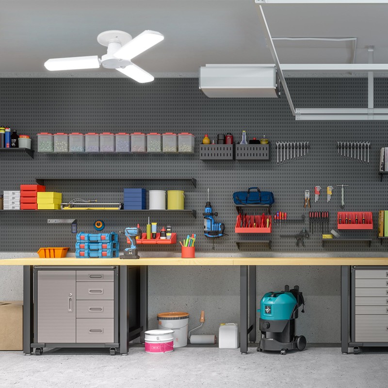 Feit Electric LED Garage Light, Multiple Adjustable Panels, E26 Base,