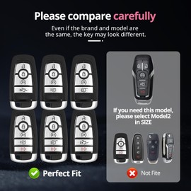 For Ford Key Fob Cover with Keychain.No Screws Required for Installation. Compatible with Explorer Fusion Escape Edge Mustang Bronco F150 F250 F350 F450 F550 Ranger Lincoln (Sakura Pink, Model 1)