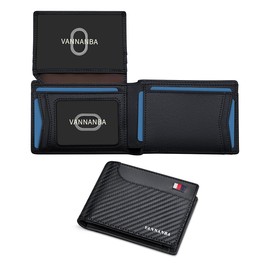 VANNANBA - Carteras plegables de piel para hombre con 14 ranuras para tarjetas, 2 ventanas de identificación, carteras RFID con compartimento para billetes, elegantes carteras de bolsillo para