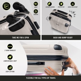 Kenneth Cole REACTION Hardside Luggade with Spinner Wheels, Mushroom, 20-Inch Carry On