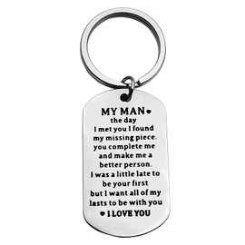 Ximalun Anniversary Keyring Gifts for Boyfriend Fiance Husband Valentines Day Keyring Gifts for Men Christmas Birthday Gifts I Love You Gifts for Him Boyfriend