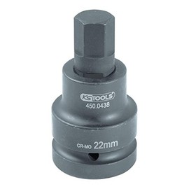 KS TOOLS 450.0478 1" Impact bit socket for hexagon screws, 22mm