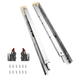 Gobrico Under Mounted Soft Close Drawer Slides 21 inch, Full Extension Concealed Drawer Glides Rails 6 Pair, Adjustable Locking Device Screws Included