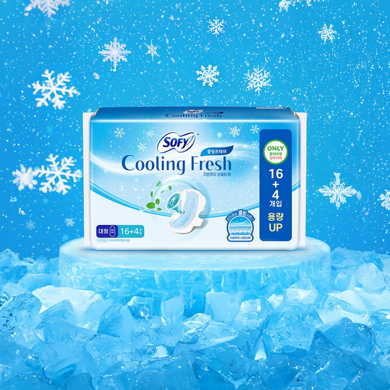 SOFY Cooling Fresh Sanitary Pads Set - Large 20P
