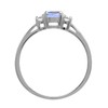 Silvershake Petite Genuine Tanzanite and White Topaz 925 Sterling Silver
