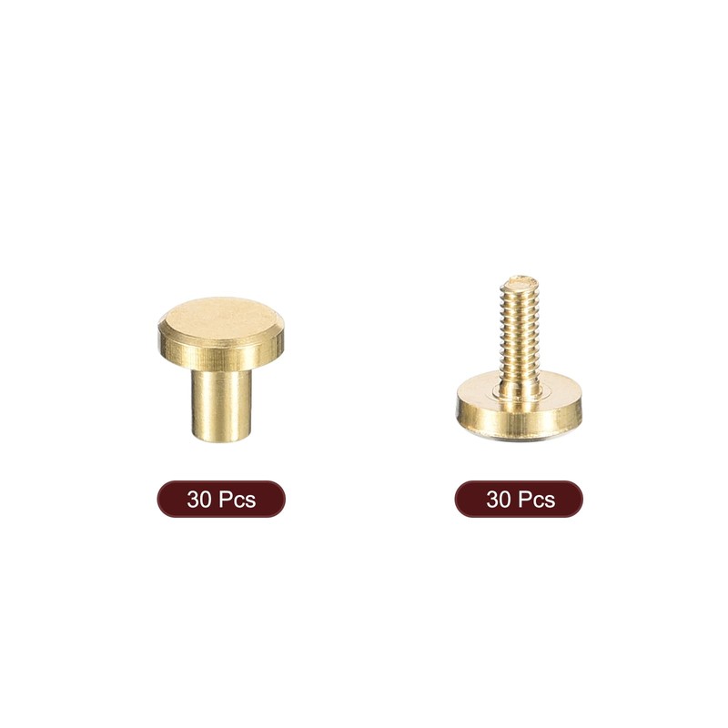 QUARKZMAN Pack of 30 Brass Chicago Screws, 4 x 6