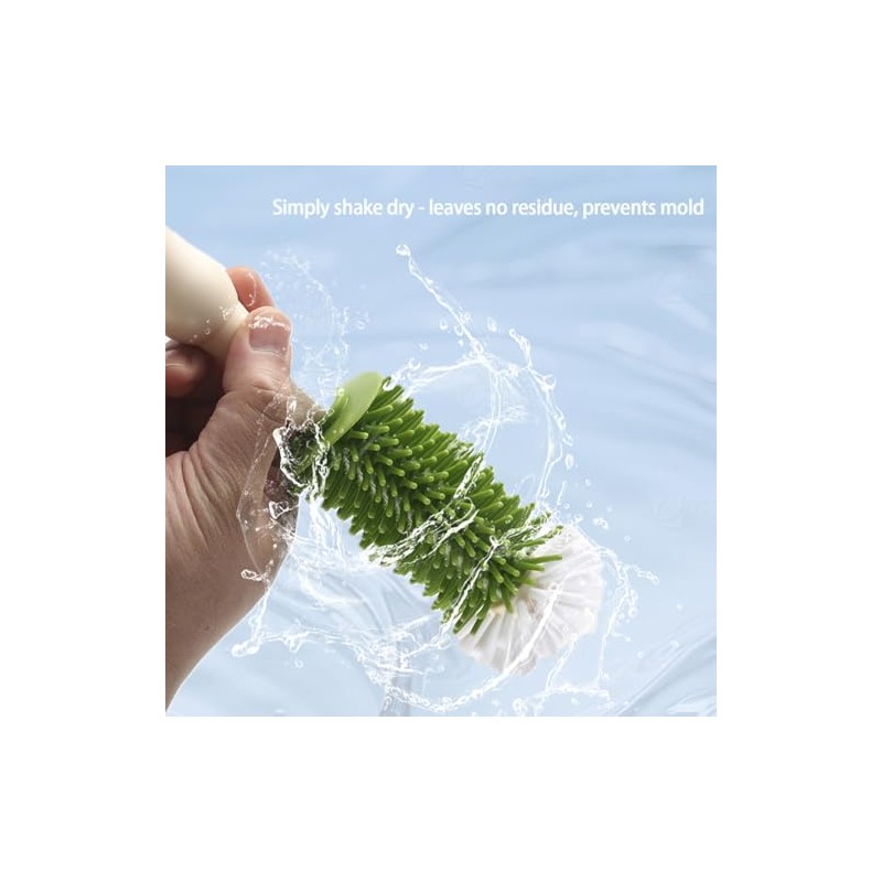 Baby Bottle Cleaning Kit - Liquid-Dispensing Brush System with Nipple