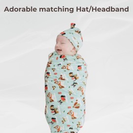 THE PLUSH CLUB Newborn Swaddle Set | Ultra-Soft 95% Bamboo Viscose Swaddle Blanket | Baby Swaddling Blankets for Newborns 0-3 Months | Swaddles for Newborns Perfect Coming Home Outfit & Gift