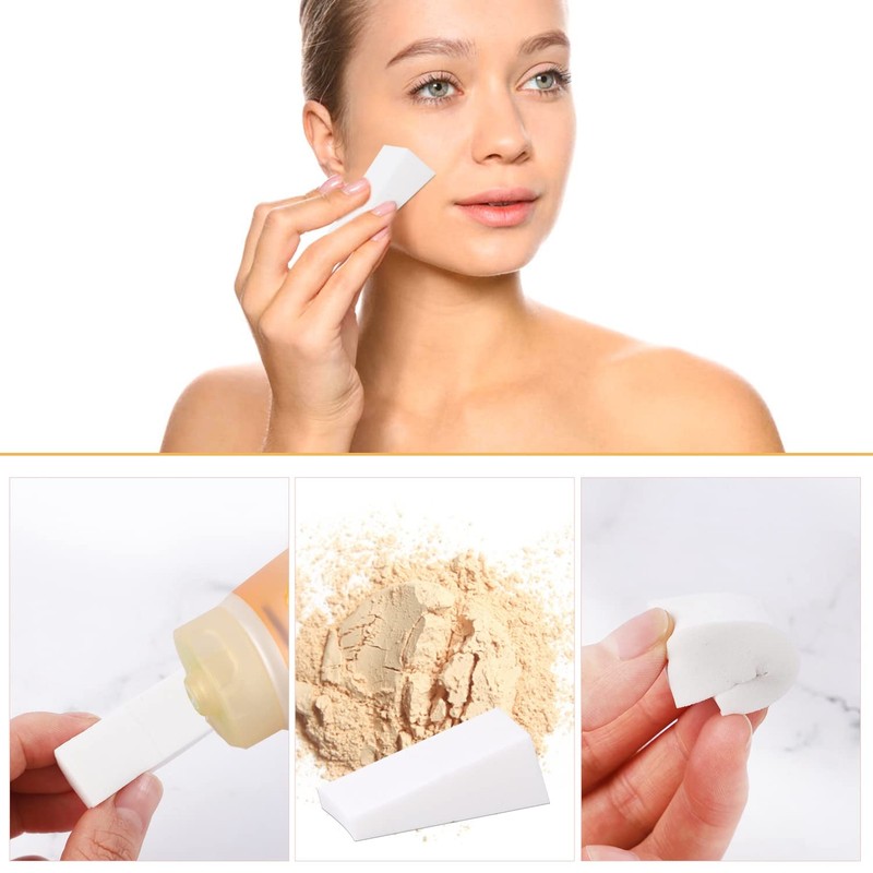24 Triangle Makeup Sponge Washable Foundation Sponge White