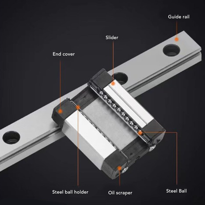 200mm Linear Guide Rail with 2 Sliding Blocks MGN12H Bearing