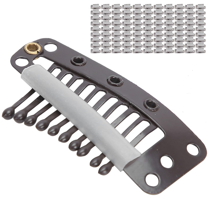 100pcs 10 Teeth Wig Clip Stainless Steel DIY Hairpiece Snap