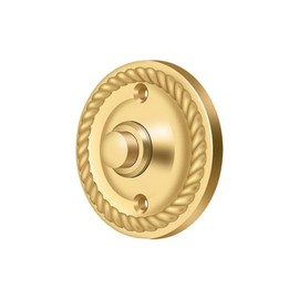 Deltana Bbrr213cr003 Round Rope Door Bell Button, Pvd Polished Brass, 2-1/4"