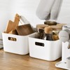 ATRDTO 6 Pack Plastic Storage Bins and Baskets, White Kitchen